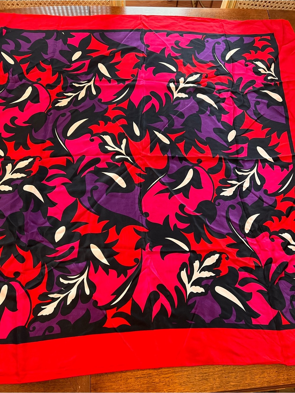 Vintage Christian Dior Multicolor Floral 100% Silk Scarf Japan New W/O Tag Nice! - Picture 4 of 12